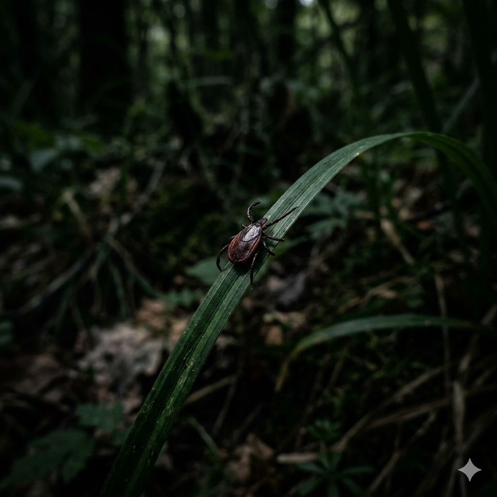 AI Generiertes Bild mit Zecke im Wald